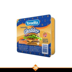QUESO CHEDDAR TONADITA EN FETAS X 120GR.